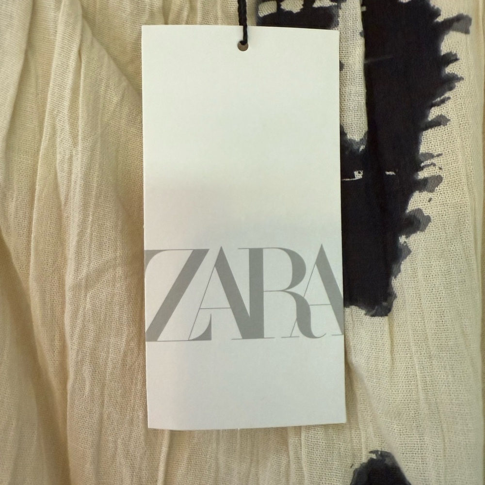 Zara Cream One Shoulder Sundress Resort Wear - Picture 4 of 5